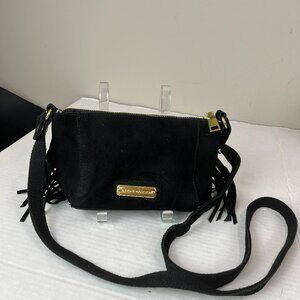 Women's Black Suede Fringed Steve Madden Crossbody Bag
